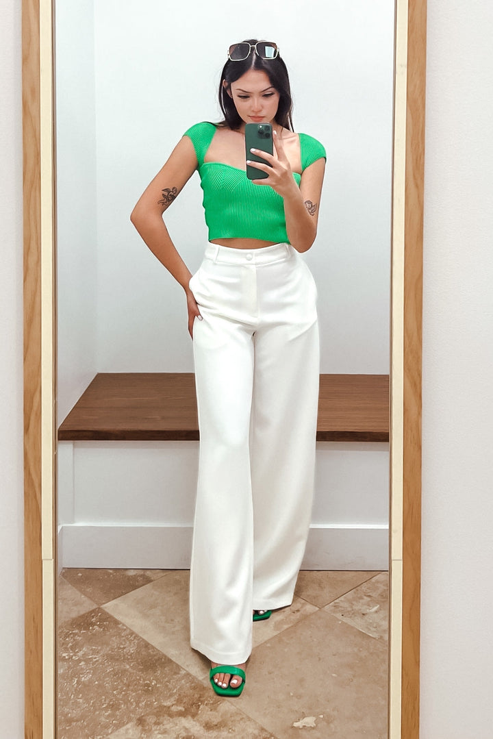 The Kira Cap Sleeve Ribbed Crop Top