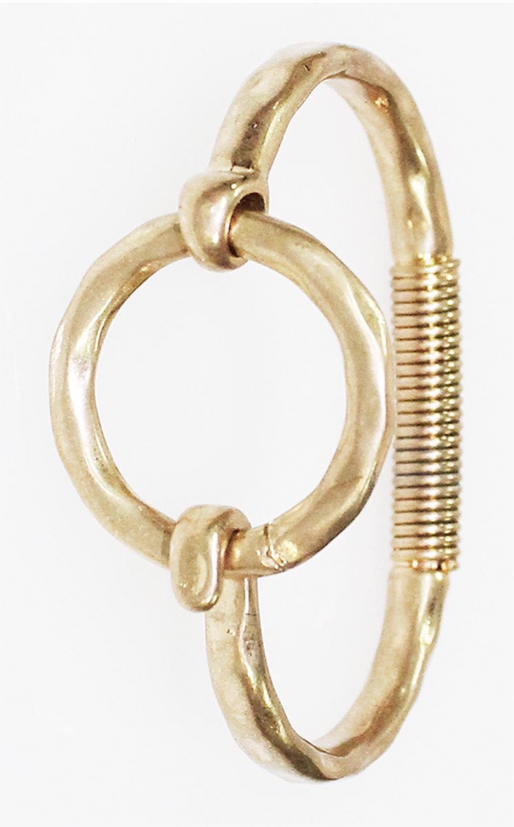 Matte Metal Circle Hinged Bracelet