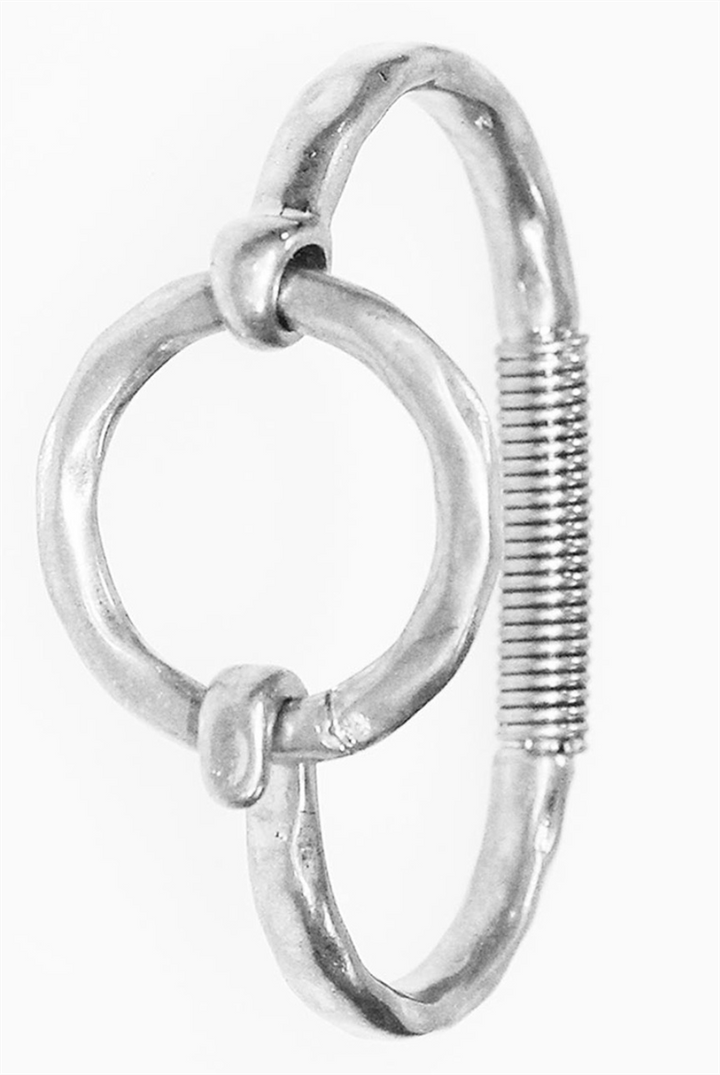 Matte Metal Circle Hinged Bracelet