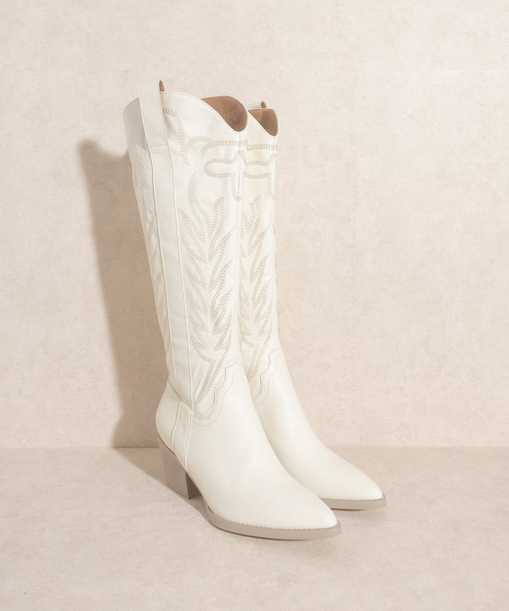 The Samara White Western Boots