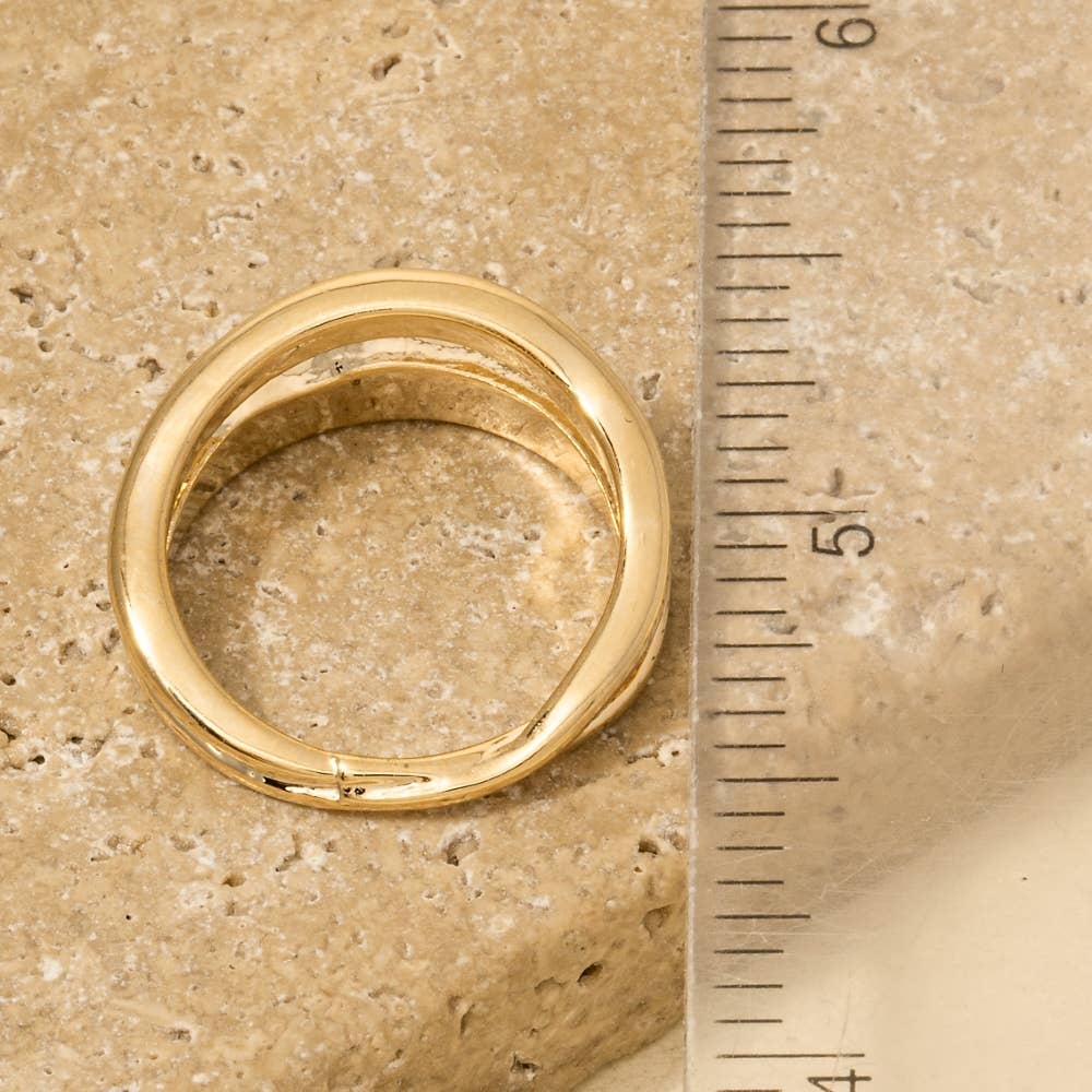 The Gold Warped Metallic Band Ring