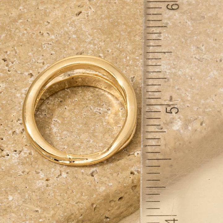 The Gold Warped Metallic Band Ring
