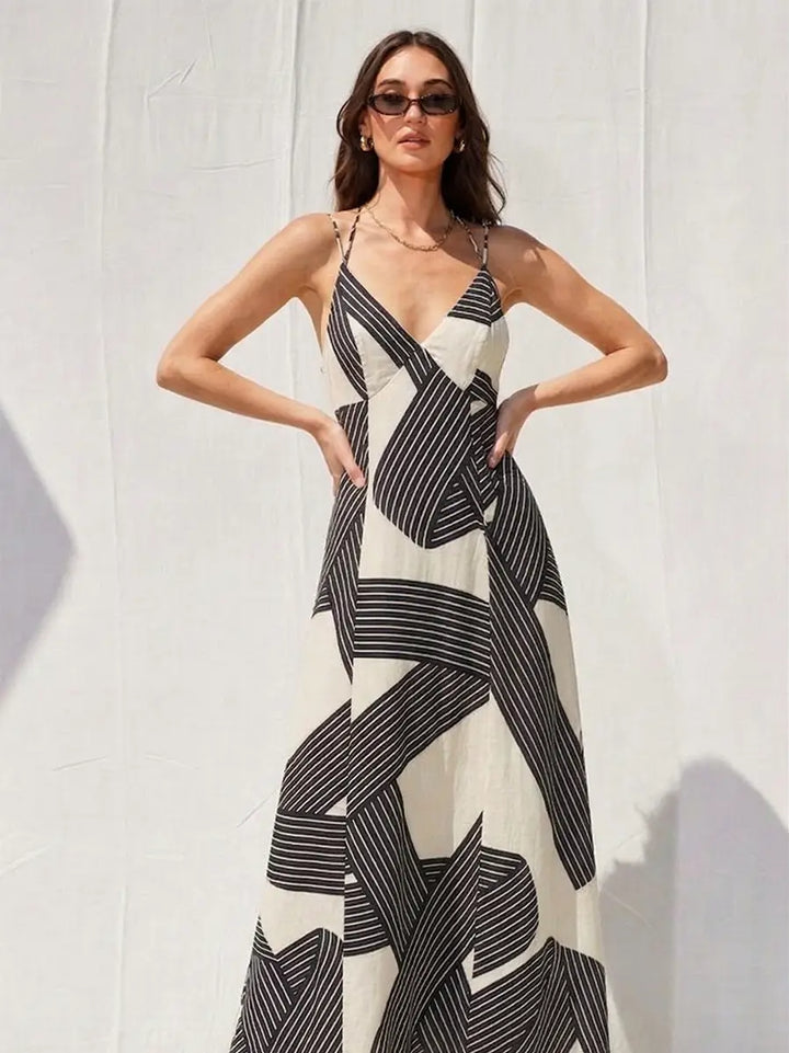 The Desert Horizon Open Back Maxi Dress