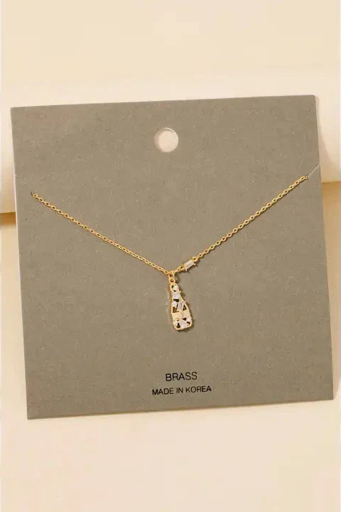 The Cluster Pave Wine Bottle Pendant Necklace