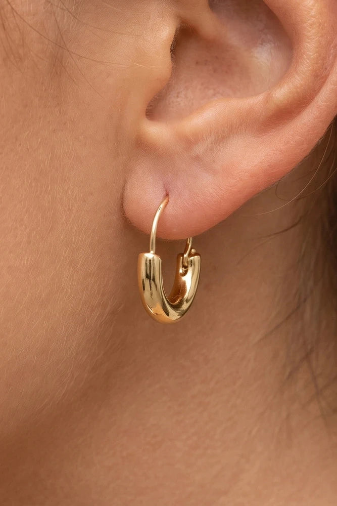 The Polished Curved Tube Hoop Earrings