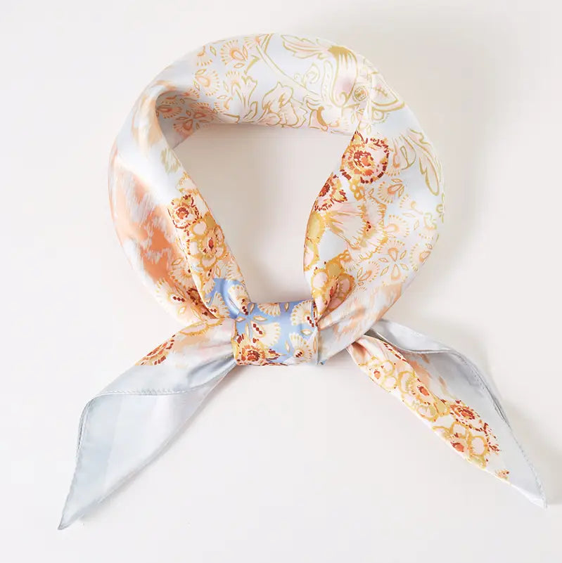 The Garden Party Floral Print Square Silk Scarves