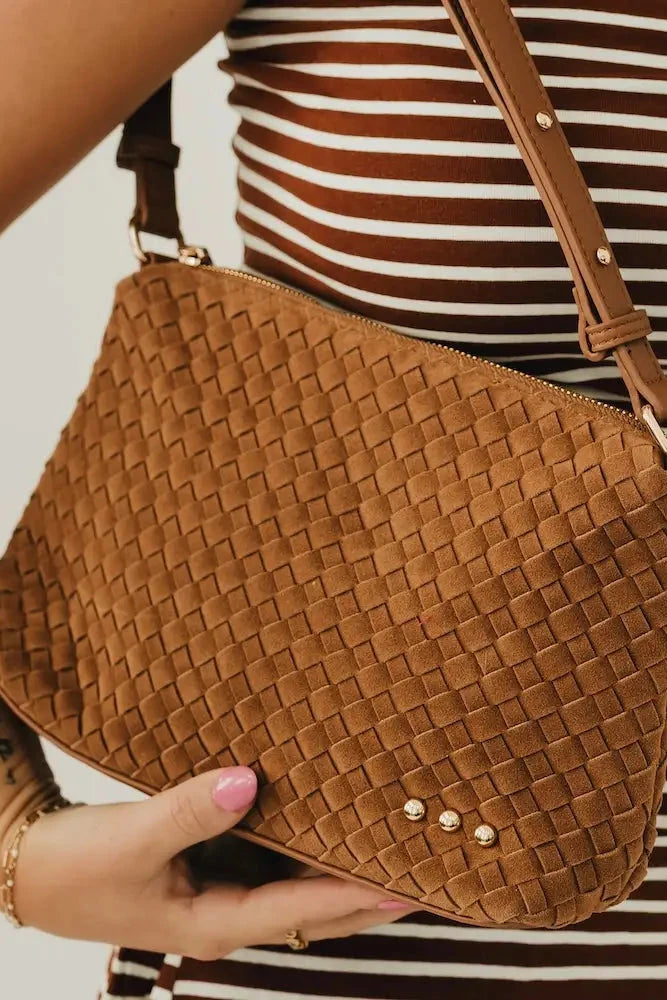 The Harper Suede Woven Hobo Shoulder Bag