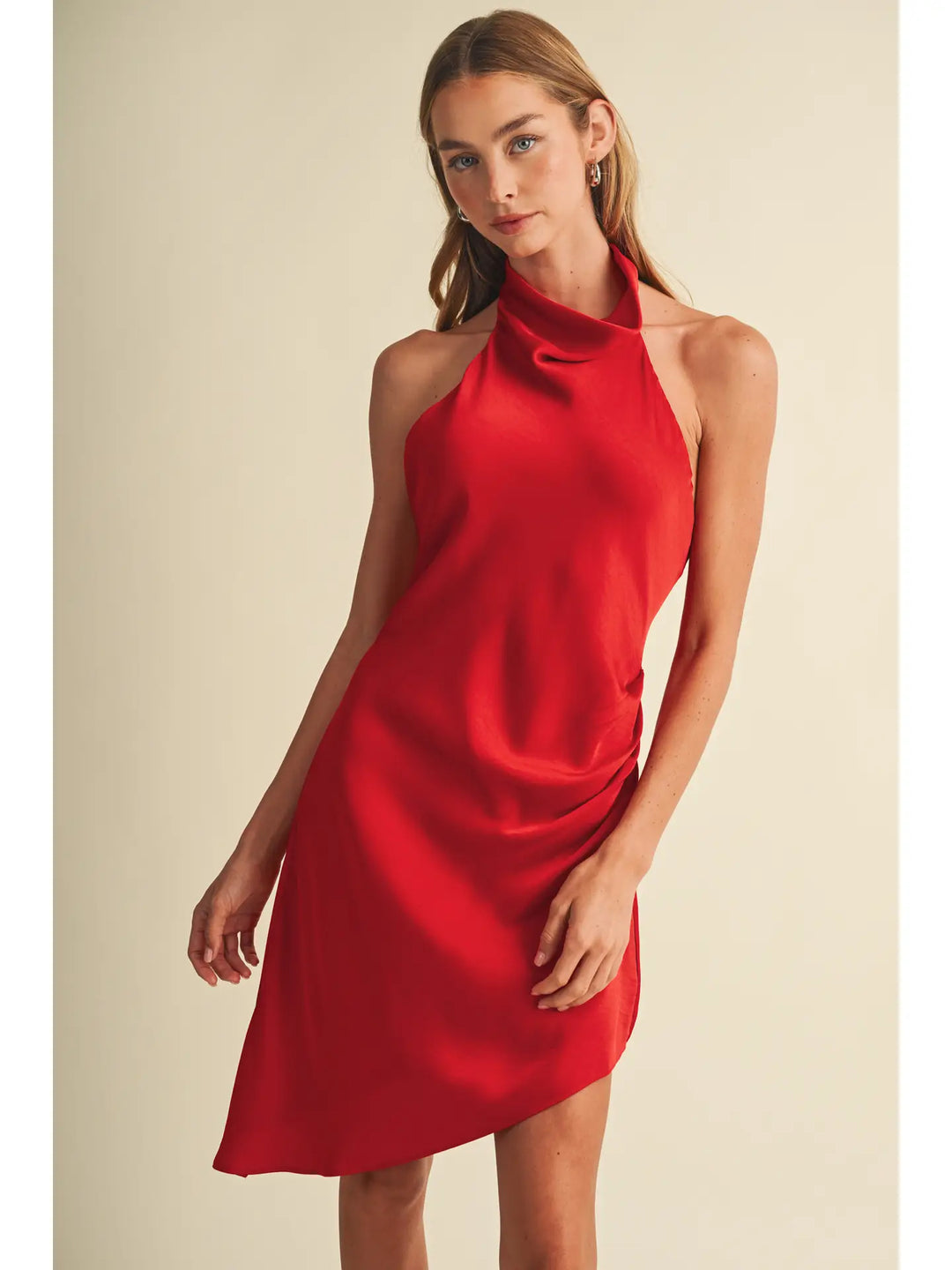 The Ciao Bella Satin Halter Dress