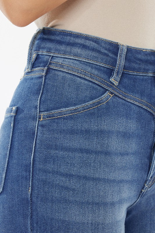 The Aim High Stone Wash Flare Jeans