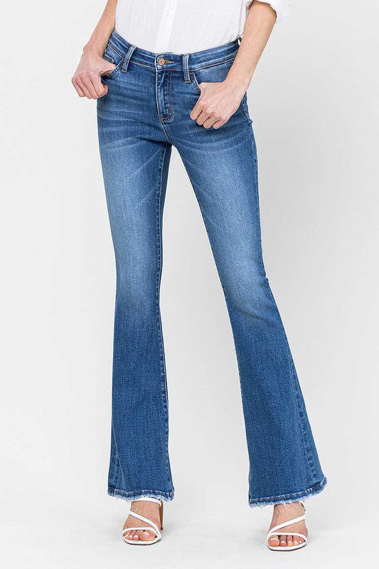 The Kira Mid Rise Flare Jeans
