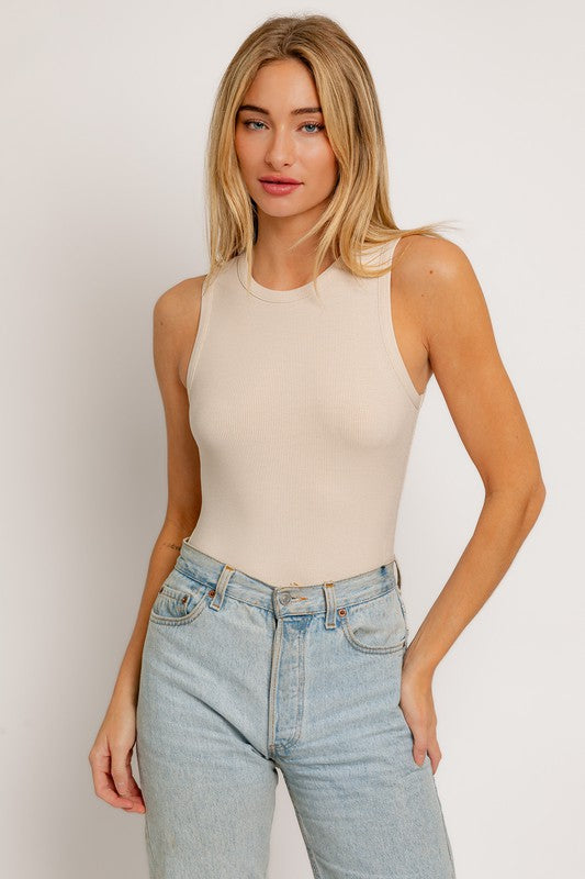 The Harlow High Neck Ribbed Bodysuit