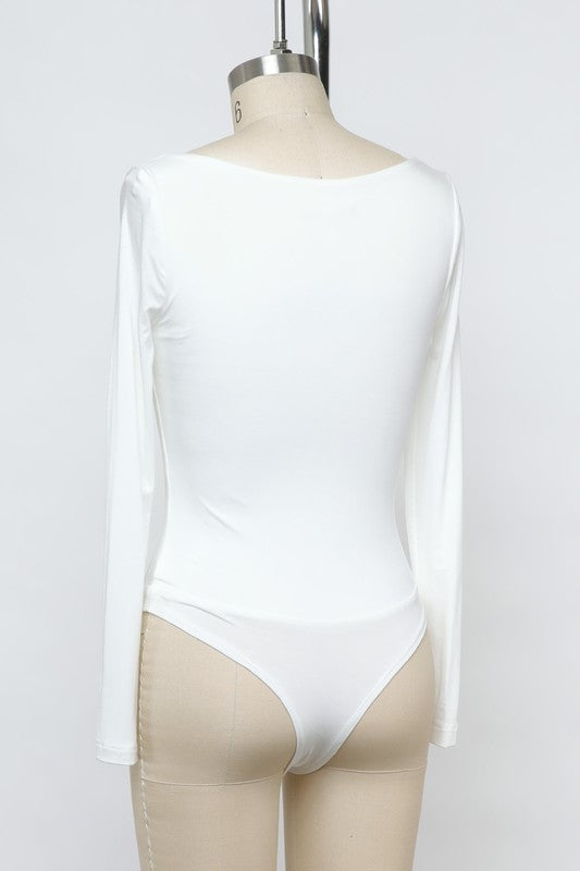 The Gianna Double Layered Square Neck Long Sleeve Bodysuit
