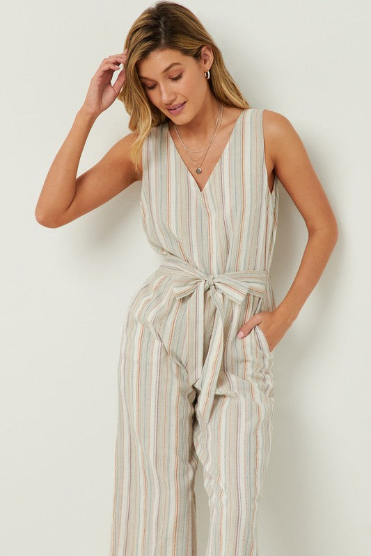 The Steal A Glance Striped Jumpsuit