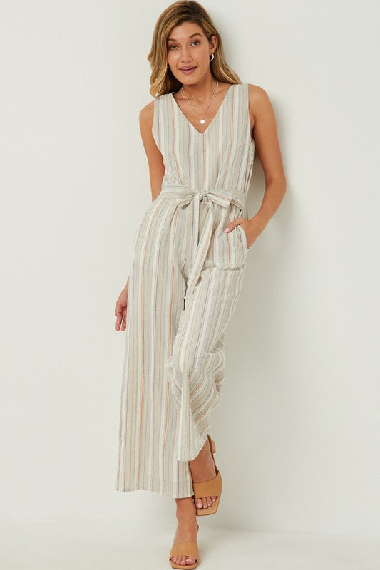 The Steal A Glance Striped Jumpsuit