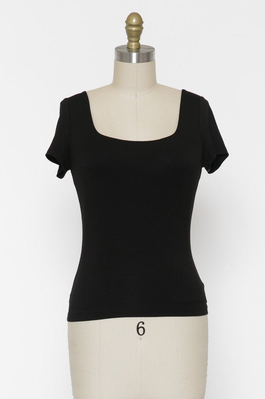 The Essential Double Layer Square Neck Tee