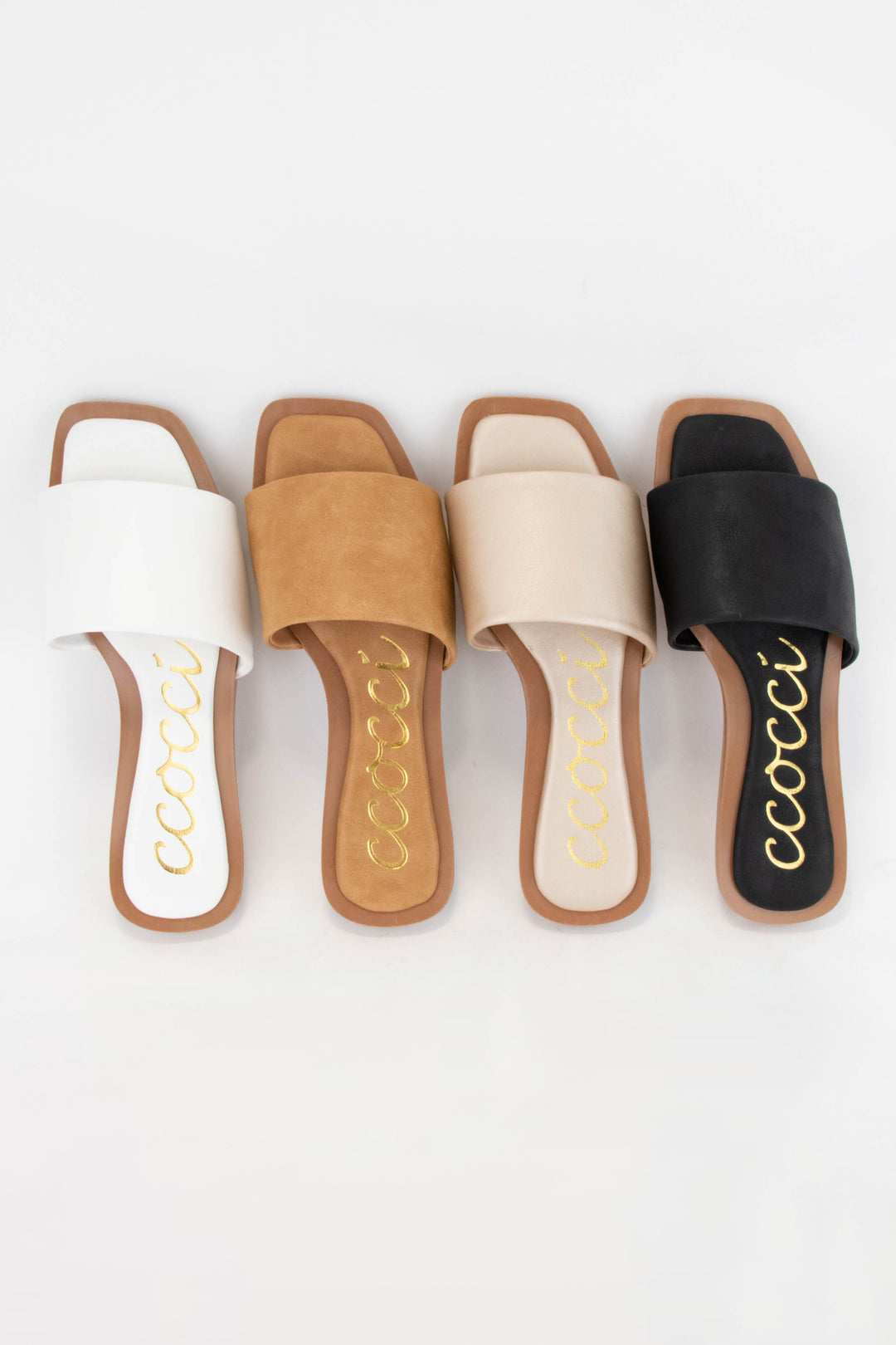 The Kelly Champagne Leather Sandal Slides