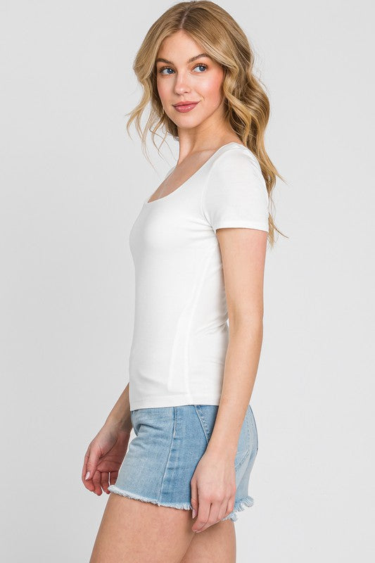 The Essential Double Layer Square Neck Tee