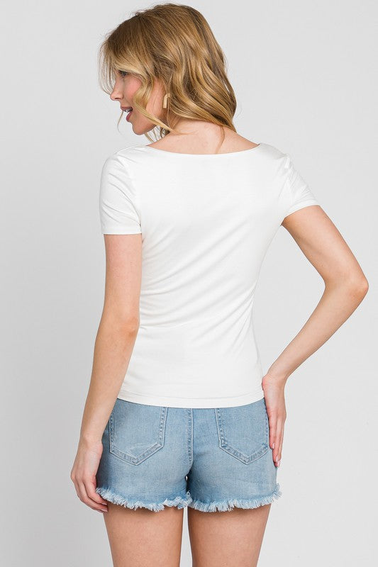 The Essential Double Layer Square Neck Tee