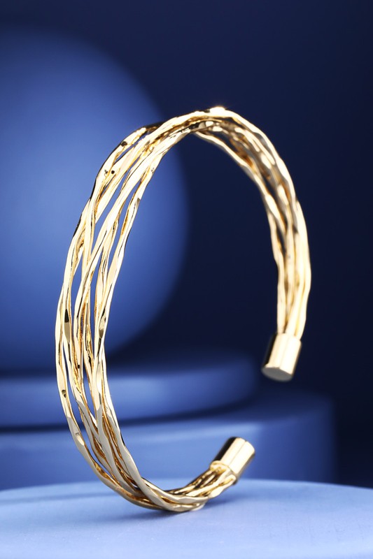 The Gold Open Strand Cuff Bracelet