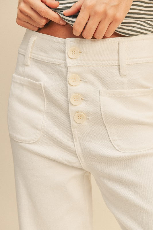 The In The Navy White Cropped Pants