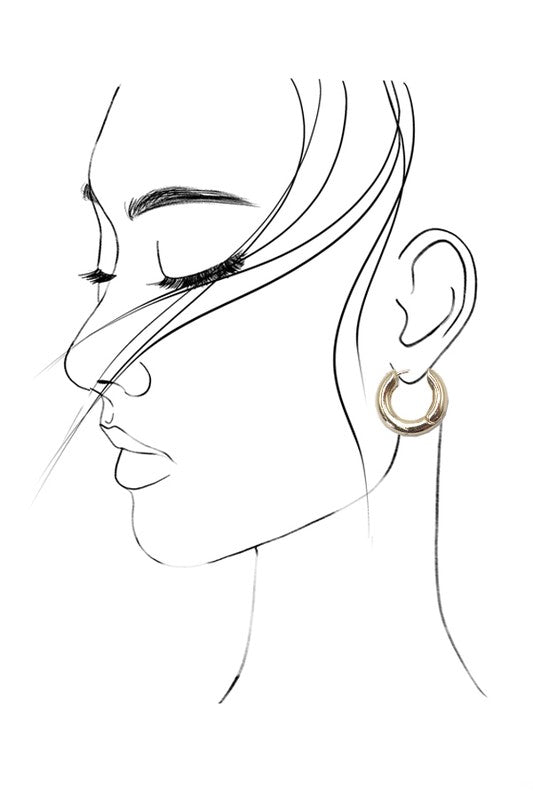 Classic Gold Chunky Huggie Hoop Earrings