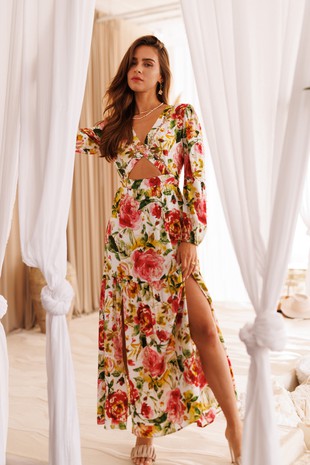 The Field of Dreams Floral Print Tiered Maxi Dress