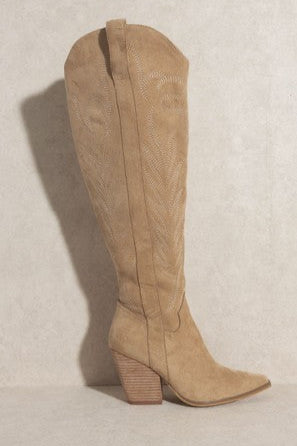 The Bronco Knee High Embroidered Cowgirl Boots