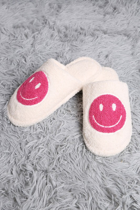 The Smiles for Miles Hot Pink Happy Face Slippers