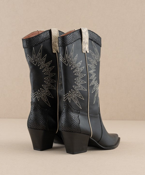 The Halle Black Starburst Cowboy Boots