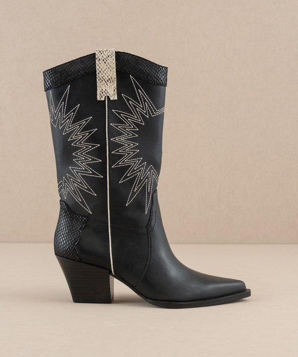 The Halle Black Starburst Cowboy Boots