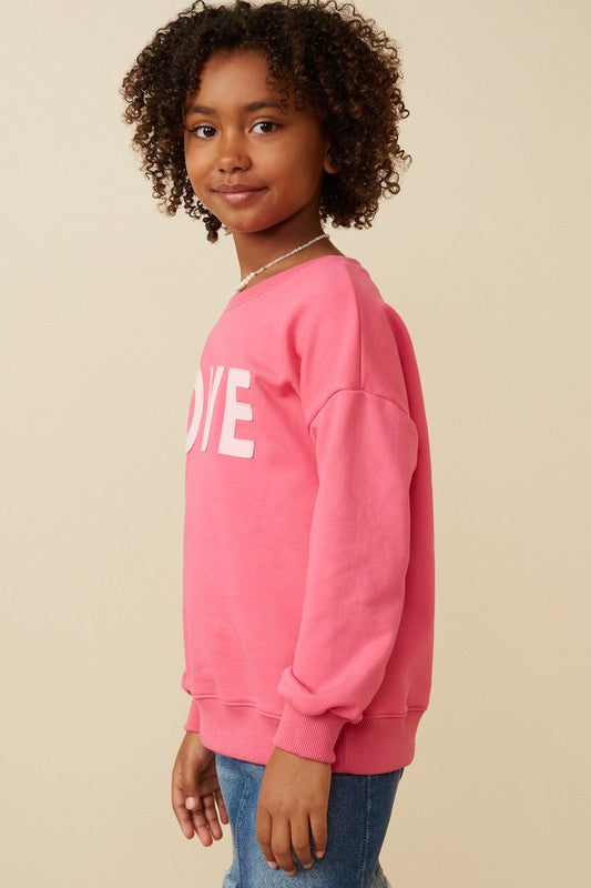 Girls Love Patched French Terry Sweatshirt