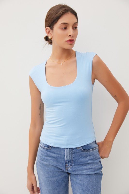 The Not So Basic Cap Sleeve Double Layered Tee
