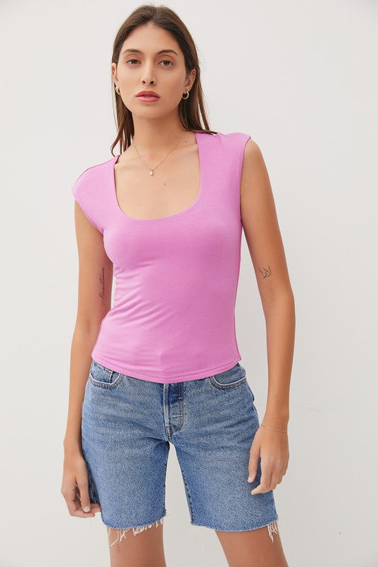 The Not So Basic Cap Sleeve Double Layered Tee
