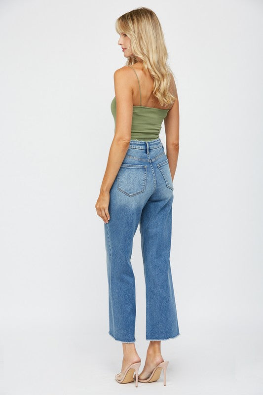 The Crowd Pleaser Stretch High Waisted Wide Leg Jeans