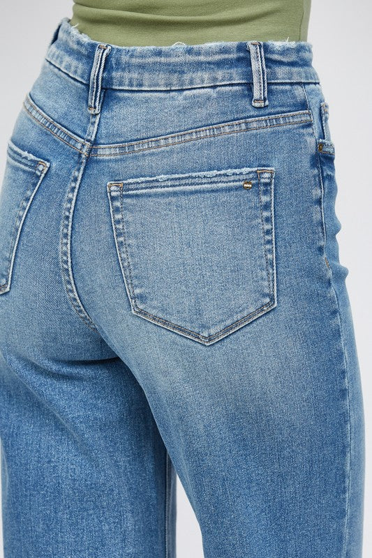 The Crowd Pleaser Stretch High Waisted Wide Leg Jeans