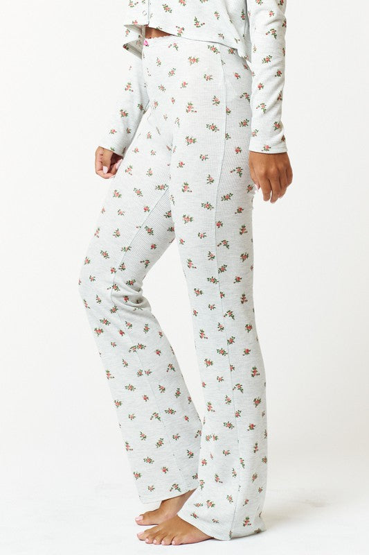 The Blooming Comfort Floral Print Thermal Lounge Pants