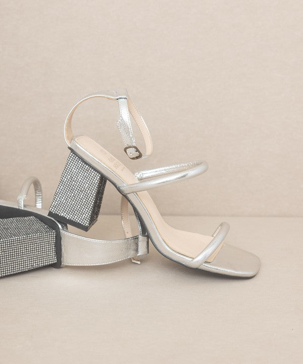 The Shining Bright Silver and Rhinestone Heels