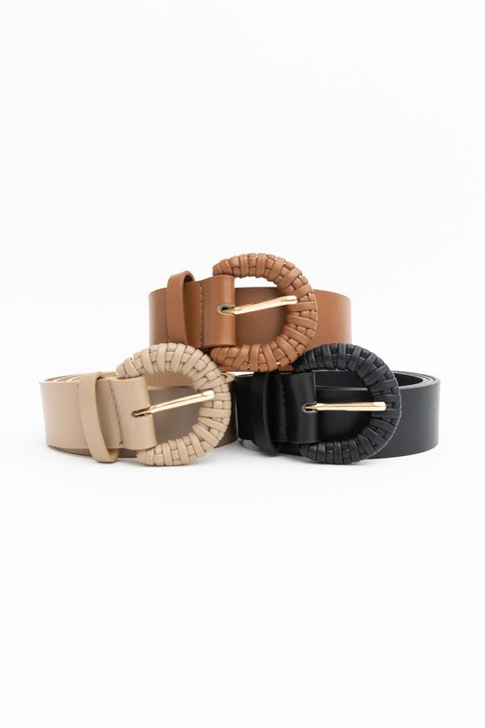 The Weave Style D Ring Buckle Leather Belt