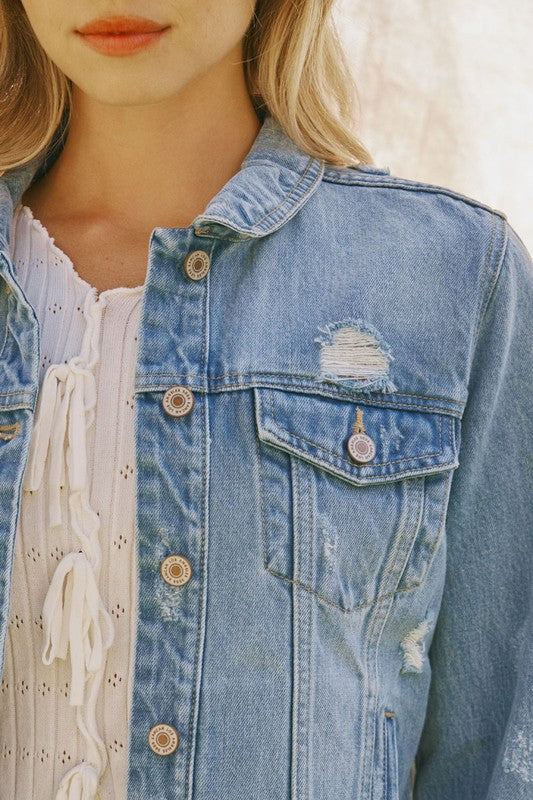 The Classic Trucker Raw Hem Denim Jacket