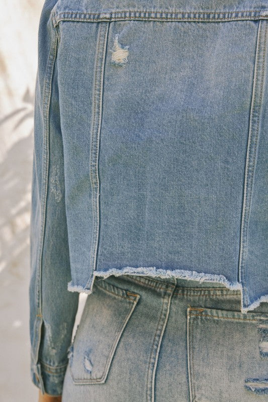 The Classic Trucker Raw Hem Denim Jacket