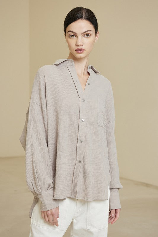 The Hazy Shade of Winter Gauze Button Up Shirt