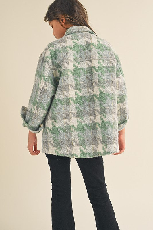 The Girls Green & Gray Patterned Shacket