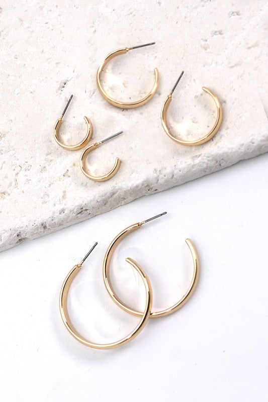 The Gold Classic Hoop Earring Trio