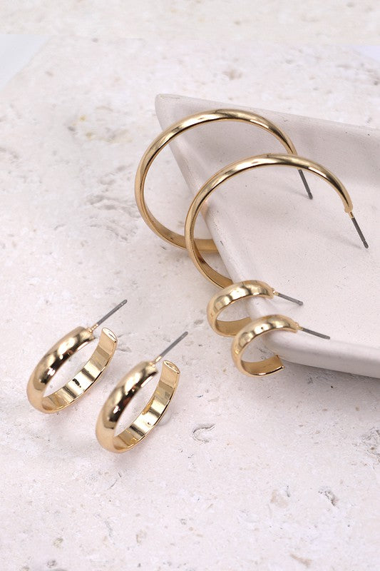 The Gold Classic Hoop Earring Trio