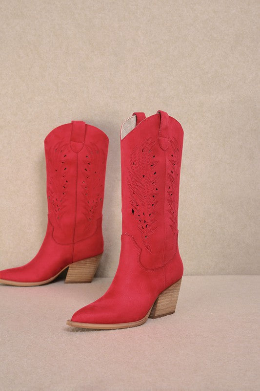 The Olivia Red Cowgirl Boots