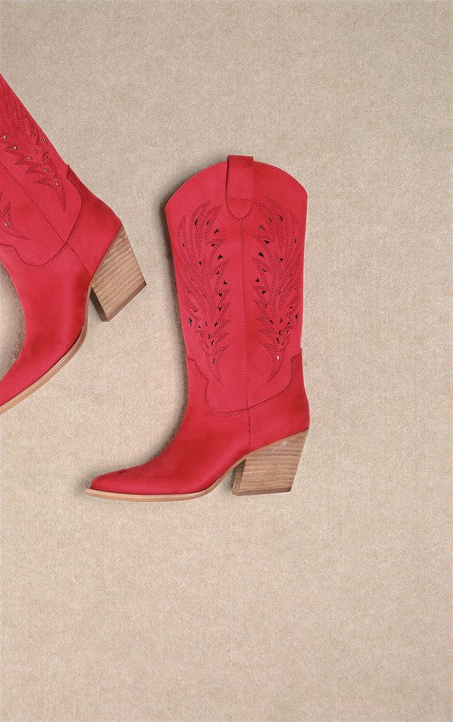 The Olivia Red Cowgirl Boots