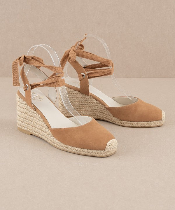 The Alondra Lace Up Espadrille Wedges