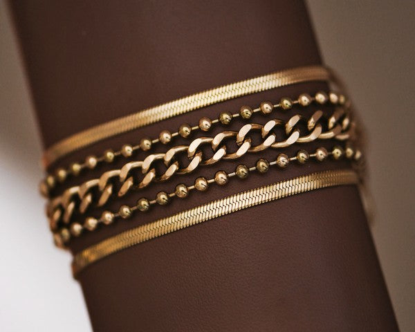 Chunky Gold Layered Chain Bracelet