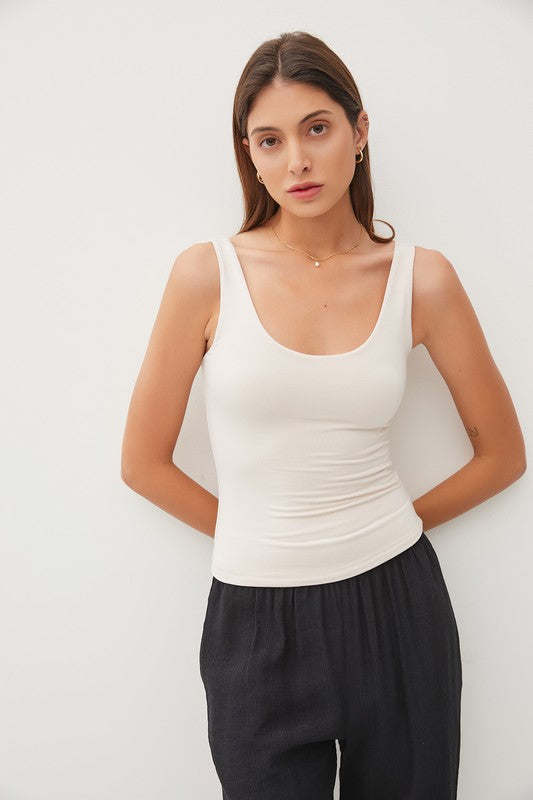 The Not So Basic Scoop Neck Double Layer Tank