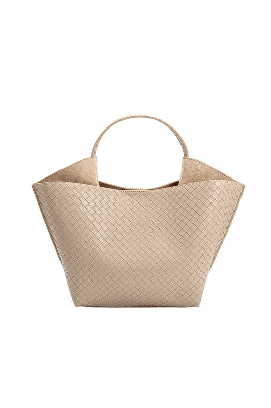 The Terri Bone Recycled Vegan Leather Top Handle Bag